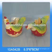 High quality ceramic rooster toothpick holder for kitchen